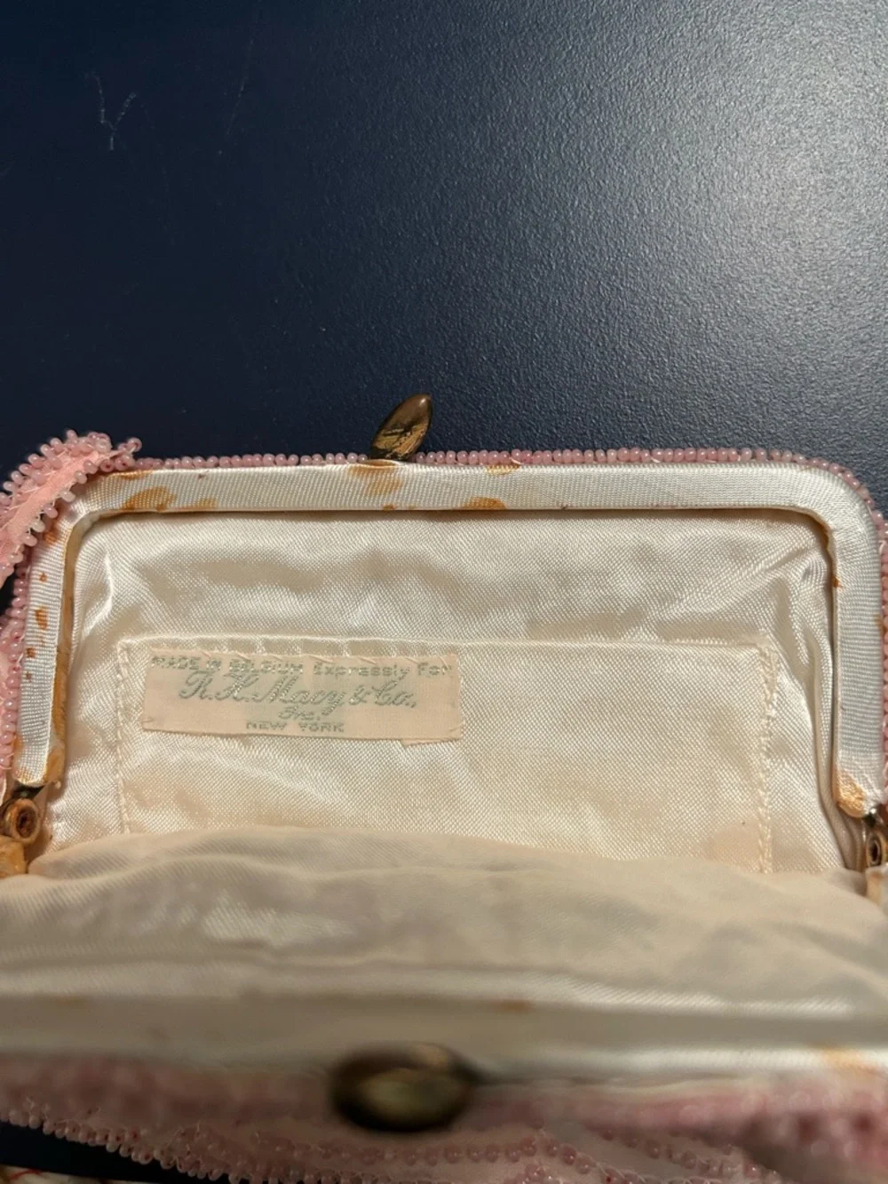 Vintage Delicate Pink Beaded Evening Clutch - Picture 2 of 4